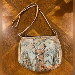 Vintage Emily Ann of Boca Raton Purse Hand-painted Leather
